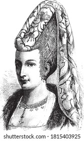 Elisabeth Of Bavaria, Vintage Engraving. From Popular France, 1869.