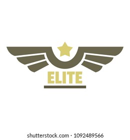 Elite air force icon logo. Flat illustration of elite air force vector icon logo for web design isolated on white background