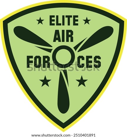 Elite air forces patch. Military shield stamp