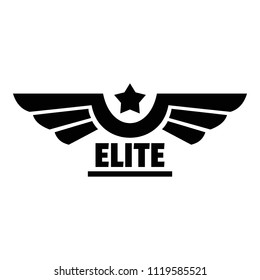 Elite Army Wings Logo Icon. Simple Illustration Of Elite Army Wings Vector Logo For Web Design Isolated On White Background