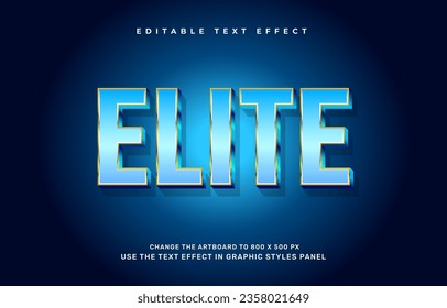 Elite Blue Chrome editable text effect template