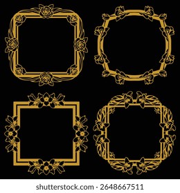Elite Gold Floral Borders Decorative Bespoke Collection Superior Premium Art