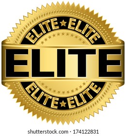 Elite gold label, vector illustration 