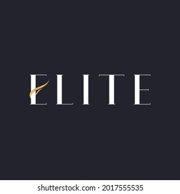 Elite Letter Logo Design With Creative Modern Trendy Typography And Black  And Gold Colors.