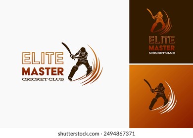 Elite Mater Cricket Club Logo Template embodies excellence and mastery, tailored for distinguished cricket clubs. Layered EPS Vector