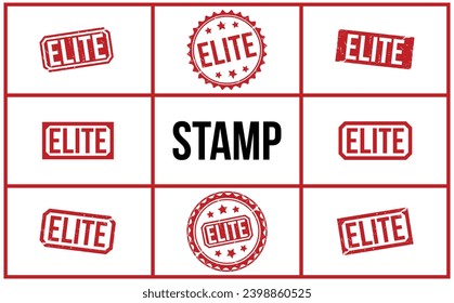 Elite Red Rubber Stamp vector design.