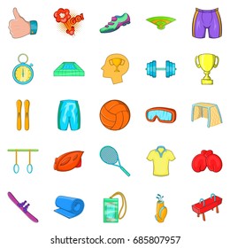 Elite sports icons set. Cartoon set of 25 elite sports icons for web isolated on white background
