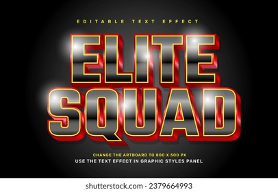 Elite squad editable text effect template
