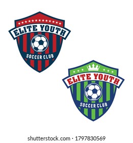 Elite youth logo soccer club illustration vector