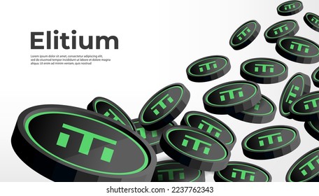 Elitium (EUM) cryptocurrency concept banner background.