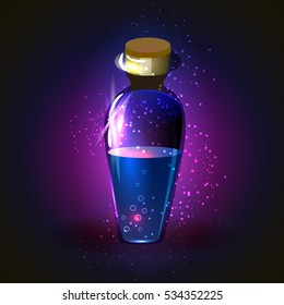 Elixir bottle game. Vector illustration.