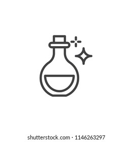 Elixir Bottle outline icon. linear style sign for mobile concept and web design. Magic flask simple line vector icon. Symbol, logo illustration. Pixel perfect vector graphics