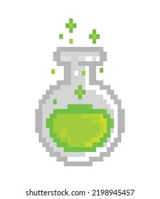 Elixir Bottle Pixel Art Icon Isolated