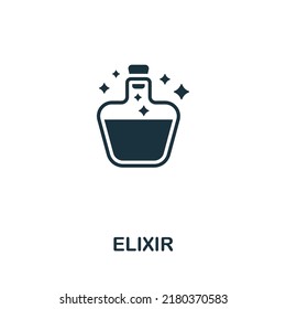 Elixir icon. Monochrome simple line Game Element icon for templates, web design and infographics