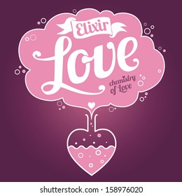 Elixir of Love background. Valentine's Day card