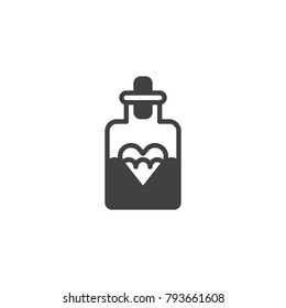 Elixir of Love drink icon vector, filled flat sign, solid pictogram isolated on white. Valentine's day holiday symbol, logo illustration.