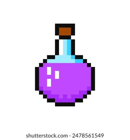 Elixir pixel item for game interface. Elixir game element. Elixir 8 bit resource.