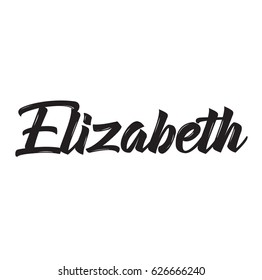 Elizabeth Text Design Vector Calligraphy Typography Stock Vector ...