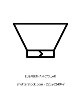 elizabethan collar icon. Line Art Style Design Isolated On White Background