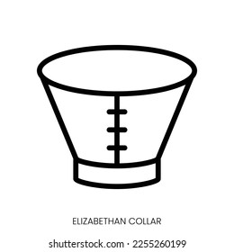 elizabethan collar icon. Line Art Style Design Isolated On White Background