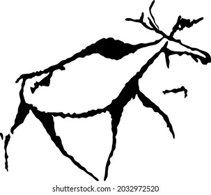 Elk ancient petroglyph vector illustration