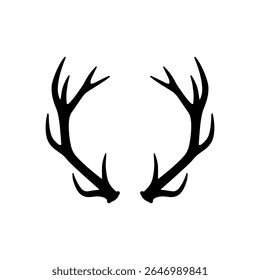 Elk antlers silhouette vector flat illustration design.