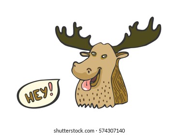 Elk cartoon character/Vector illustration