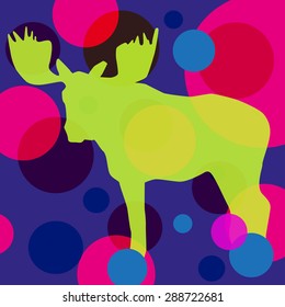 Elk with colored circles