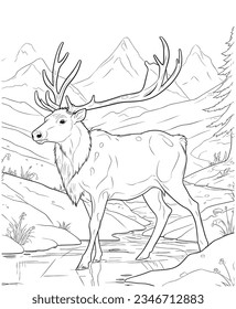 Elk coloring pages for kids