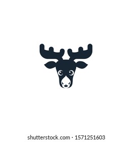 elk creative icon. filled simple illustration. From Christmas icons collection. Isolated elk sign on white background