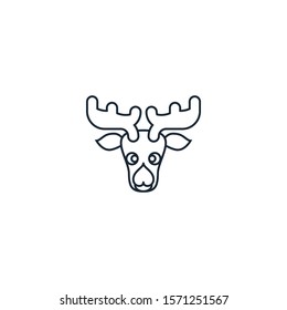 elk creative icon. line simple illustration. From christmas icons collection. Isolated elk sign on white background