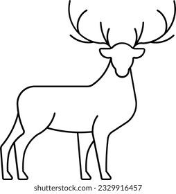 Elk deer antlers caribou reindeer Outline