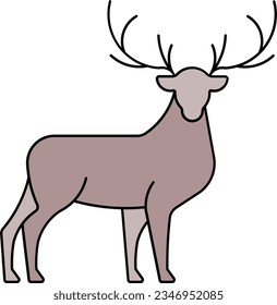 Elk deer antlers caribou reindeer Outline