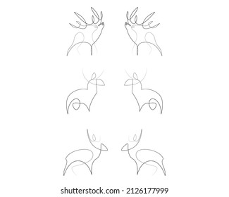 elk deer logo icon line art hand drawn wildlife