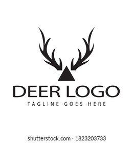 plantilla vectorial del icono del logotipo del ciervo de alce.