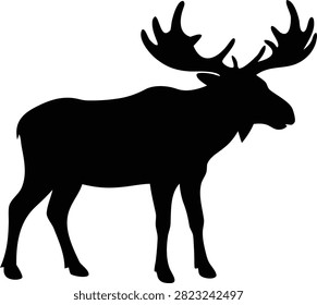 elk deer moose silhouette vector illustration