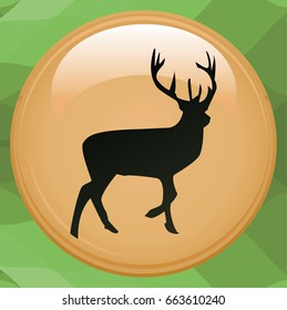Elk deer silhouette on a white background