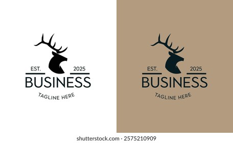 Elk deer stag stagger moose European elk cervid vector logo