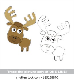 Elk. Dot to dot educational game for kids.