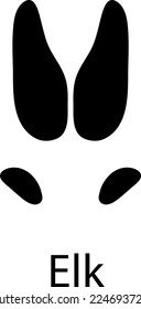Elk footprint illustration on white background..eps