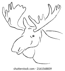 
Elk, forest animal isolated on white background, popular vector style.