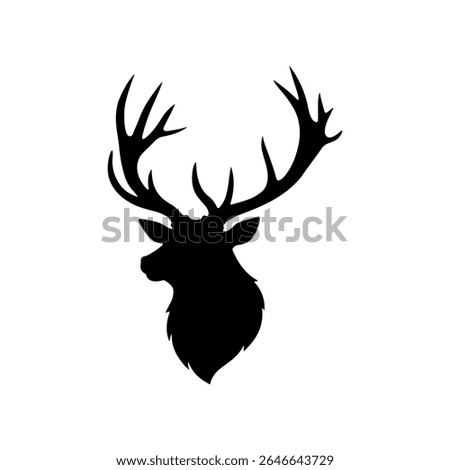 Elk head silhouette vector flat illustration design.