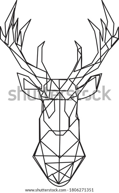 Elk Head Vector Straight Outline Stock Vector (Royalty Free) 1806271351 ...