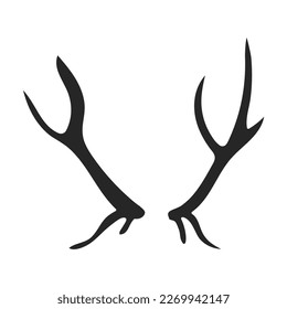 Elk horn vector icon. Black vector icon isolated on white background elk horn.