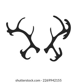 Elk horn vector icon. Black vector icon isolated on white background elk horn.