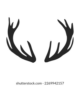 Elk horn vector icon. Black vector icon isolated on white background elk horn.