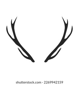 Elk horn vector icon. Black vector icon isolated on white background elk horn.