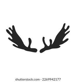 Elk horn vector icon. Black vector icon isolated on white background elk horn.