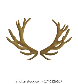 Elk horn vector icon.Cartoon vector icon isolated on white background elk horn.