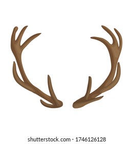 Elk horn vector icon.Cartoon vector icon isolated on white background elk horn.